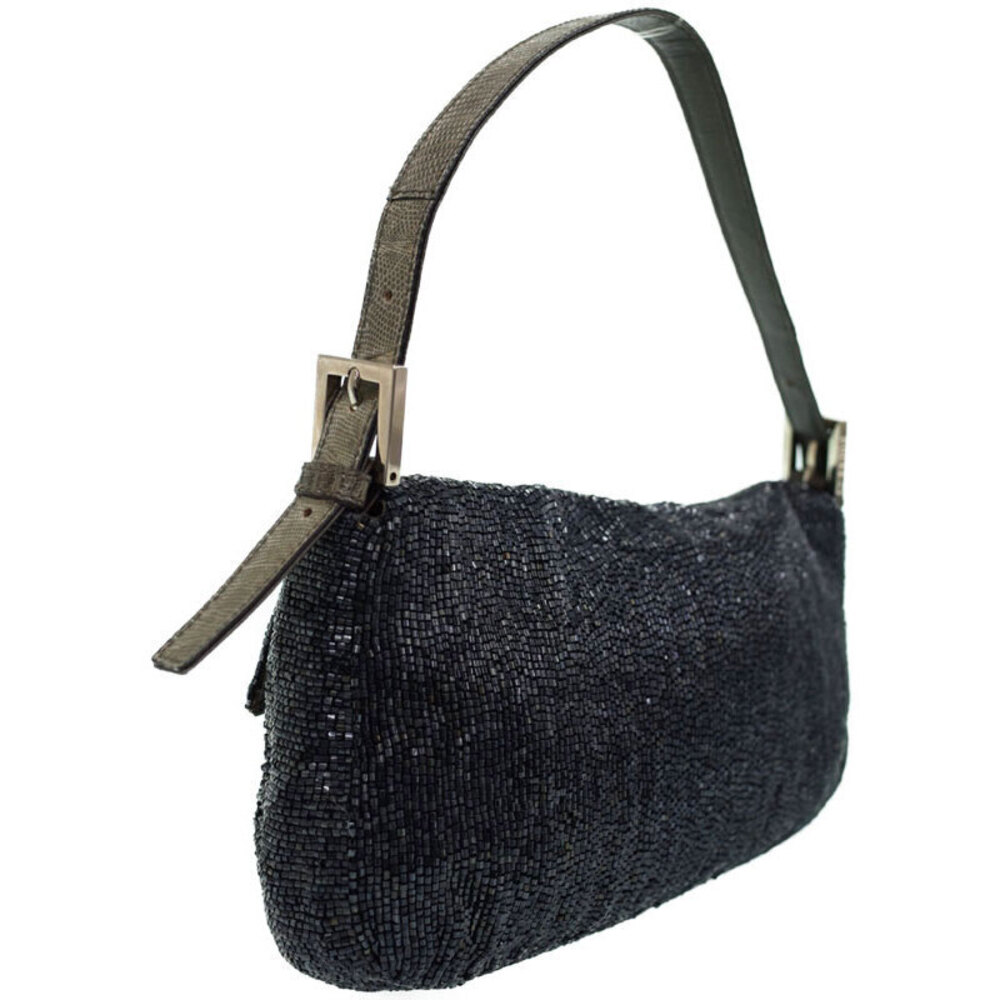 Fendi Semi Beaded Bucket Embroidery Bag Shoulder
